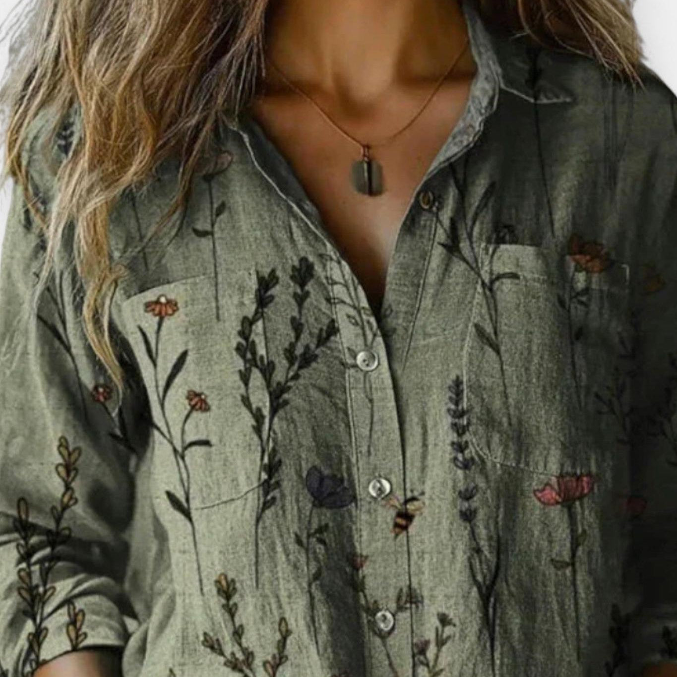 Mille | Vintage mønsterbluse