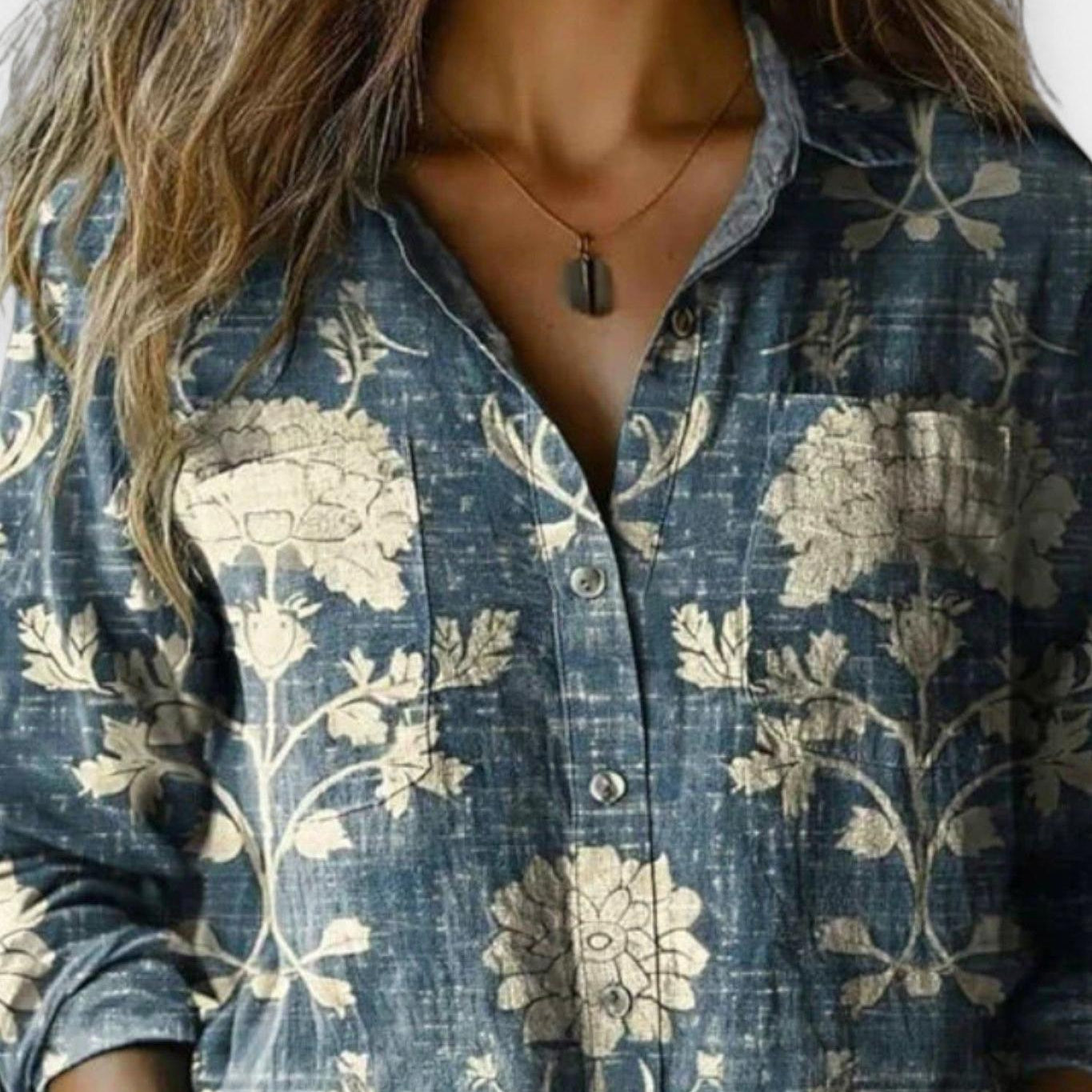 Mille | Vintage mønsterbluse