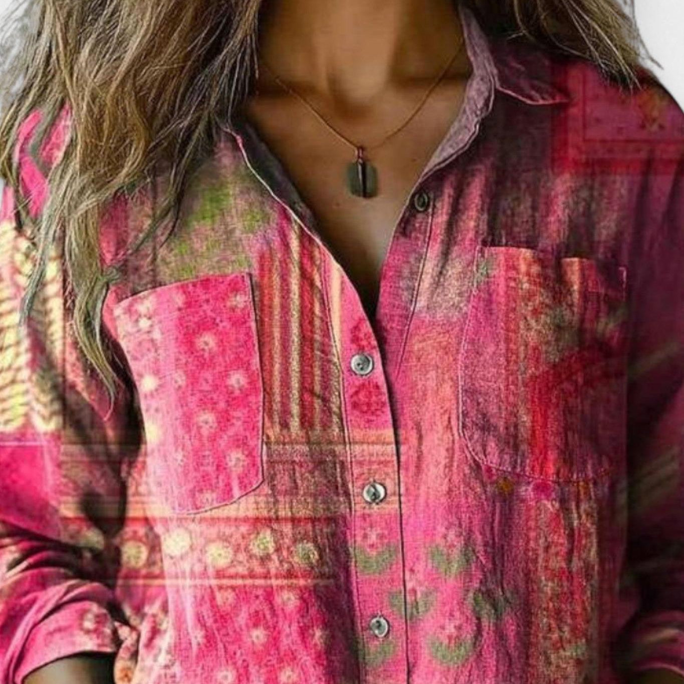 Mille | Vintage mønsterbluse